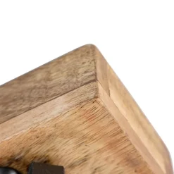 QAZQA Deckenstrahler|Aufbaustrahler*Industriestrahler schwarz mit Mangoholz 2-hell - Mangos