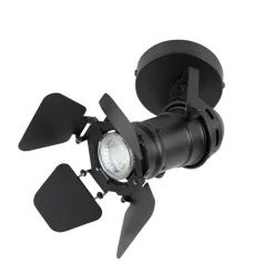 QAZQA Wandstrahler|Deckenstrahler*Industriestudio Spot schwarz GU10 mit Klappen - Film