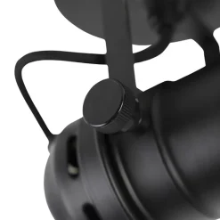 QAZQA Wandstrahler|Deckenstrahler*Industriestudio Spot schwarz GU10 mit Klappen - Film