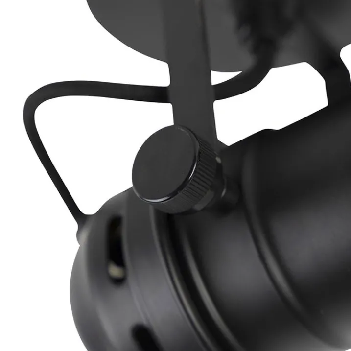 QAZQA Wandstrahler|Deckenstrahler*Industriestudio Spot schwarz GU10 mit Klappen - Film