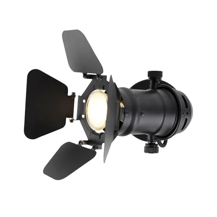 QAZQA Wandstrahler|Deckenstrahler*Industriestudio Spot schwarz GU10 mit Klappen - Film