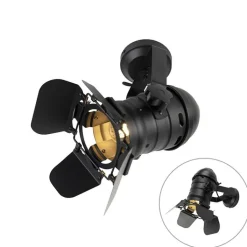 QAZQA Küchenlampen|Esszimmerlampen*Industriestudio Spot schwarz drehbar und kippbar - Film