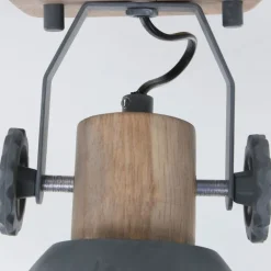 Mexlite Wandstrahler|Deckenstrahler*Industriële plafondspot hout met grijs draai- en kantelbaar - Gearwood