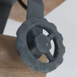 Mexlite Wandstrahler|Deckenstrahler*Industriële plafondspot hout met grijs draai- en kantelbaar - Gearwood