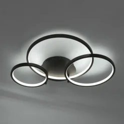 QAZQA Smarte Deckenleuchten|Led-Deckenleuchten*Intelligente Deckenleuchte schwarz 3-flammig mit Fernbedienung - Rondas