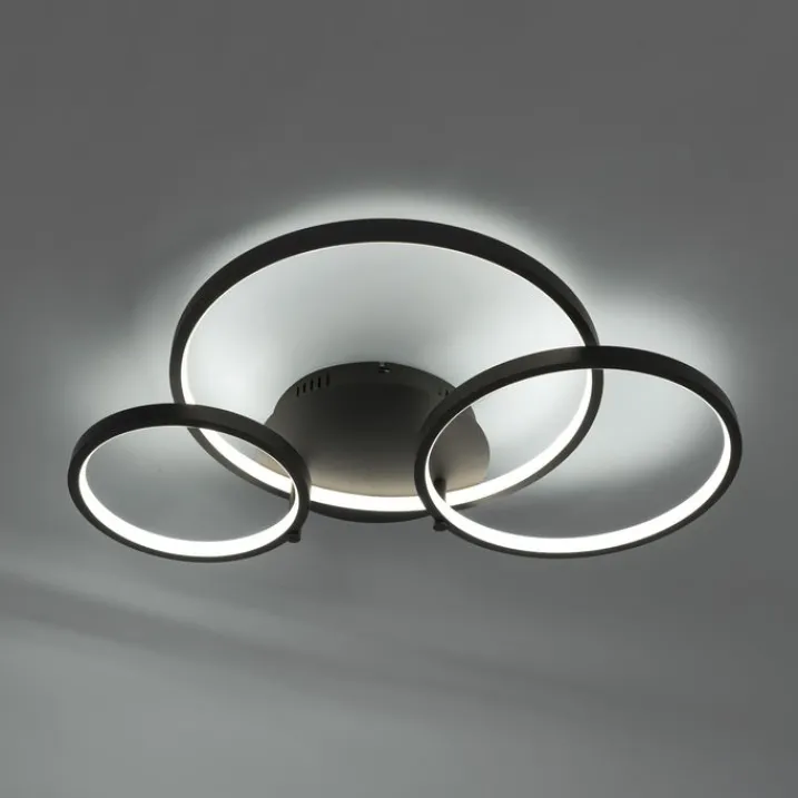 QAZQA Smarte Deckenleuchten|Led-Deckenleuchten*Intelligente Deckenleuchte schwarz 3-flammig mit Fernbedienung - Rondas