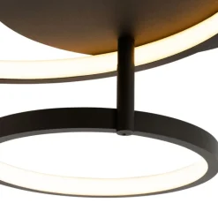 QAZQA Smarte Deckenleuchten|Led-Deckenleuchten*Intelligente Deckenleuchte schwarz 3-flammig mit Fernbedienung - Rondas