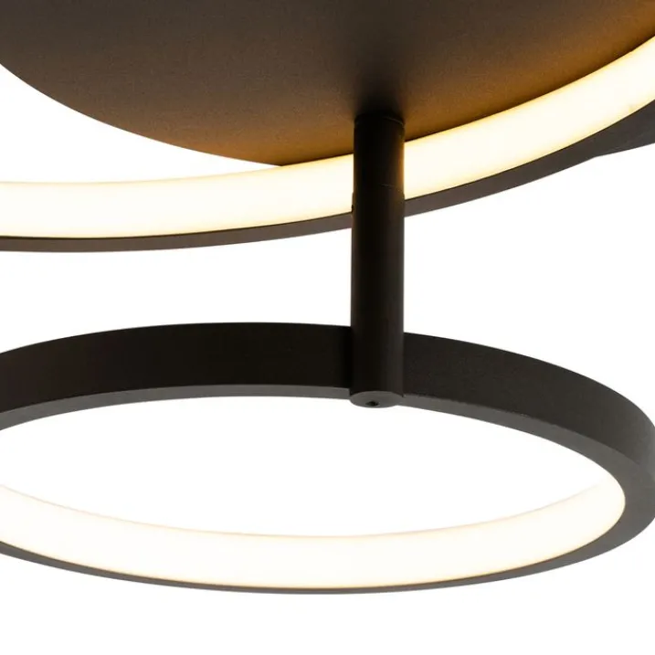 QAZQA Smarte Deckenleuchten|Led-Deckenleuchten*Intelligente Deckenleuchte schwarz 3-flammig mit Fernbedienung - Rondas