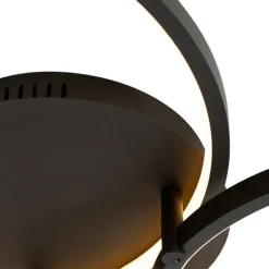 QAZQA Smarte Deckenleuchten|Led-Deckenleuchten*Intelligente Deckenleuchte schwarz 3-flammig mit Fernbedienung - Rondas