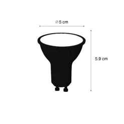LUEDD Smarte Glühbirnen|Led Lampen*Intelligente dimmbare GU10-LED-Lampe schwarz 7W 600 lm 3000K