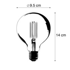Calex Smarte Glühbirnen|Led Lampen*Intelligente E27-LED-Lampe, dimmbar bis warm, G95, Gold, 7 W, 806 lm, 1800 K – 3000 K