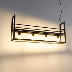 QAZQA Smarte Pendelleuchten|Pendelleuchten*Intelligente Hängelampe schwarz inkl. WiFi A60 Lichtquellen - Cage Rack