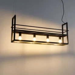 QAZQA Smarte Pendelleuchten|Pendelleuchten*Intelligente Hängelampe schwarz inkl. WiFi A60 Lichtquellen - Cage Rack