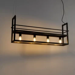 QAZQA Smarte Pendelleuchten|Pendelleuchten*Intelligente Hängelampe schwarz inkl. WiFi A60 Lichtquellen - Cage Rack