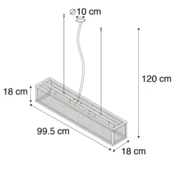 QAZQA Smarte Pendelleuchten|Pendelleuchten*Intelligente industrielle Hängelampe schwarz inkl. 4 WiFi A60 - Käfig