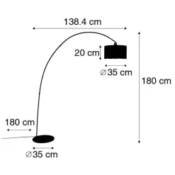 QAZQA Küchenlampen|Esszimmerlampen*Intelligente moderne Bogenlampe schwarz inkl. A60 Wifi - Vinossa