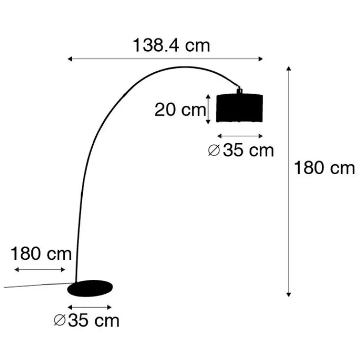 QAZQA Küchenlampen|Esszimmerlampen*Intelligente moderne Bogenlampe schwarz inkl. A60 Wifi - Vinossa