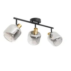 QAZQA Smarte Deckenleuchten|Smarte Spots*Intelligenter Deckenstrahler schwarz mit Rauchglas länglich inkl. 3 Wifi P45 - Zuzanna