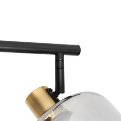 QAZQA Smarte Deckenleuchten|Smarte Spots*Intelligenter Deckenstrahler schwarz mit Rauchglas länglich inkl. 3 Wifi P45 - Zuzanna