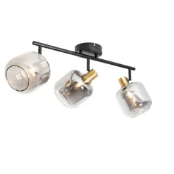QAZQA Smarte Deckenleuchten|Smarte Spots*Intelligenter Deckenstrahler schwarz mit Rauchglas länglich inkl. 3 Wifi P45 - Zuzanna