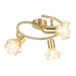 QAZQA Smarte Spots|Smarte Deckenleuchten*Intelligenter Strahler Messing dreh- und kippbar inkl. 3 Wifi P45 - Mosh