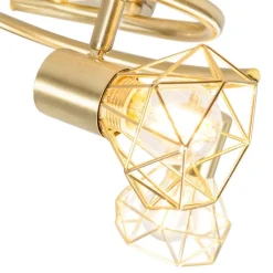 QAZQA Smarte Spots|Smarte Deckenleuchten*Intelligenter Strahler Messing dreh- und kippbar inkl. 3 Wifi P45 - Mosh