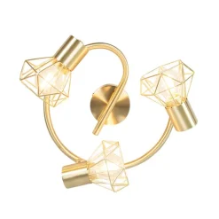 QAZQA Smarte Spots|Smarte Deckenleuchten*Intelligenter Strahler Messing dreh- und kippbar inkl. 3 Wifi P45 - Mosh