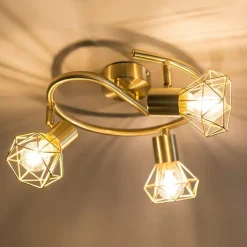 QAZQA Smarte Spots|Smarte Deckenleuchten*Intelligenter Strahler Messing dreh- und kippbar inkl. 3 Wifi P45 - Mosh