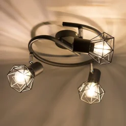 QAZQA Smarte Spots|Smarte Deckenleuchten*Intelligenter Strahler schwarz dreh- und kippbar inkl. 3 WLAN P45 - Mosh