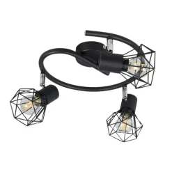 QAZQA Smarte Spots|Smarte Deckenleuchten*Intelligenter Strahler schwarz dreh- und kippbar inkl. 3 WLAN P45 - Mosh