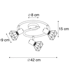 QAZQA Smarte Spots|Smarte Deckenleuchten*Intelligenter Strahler schwarz dreh- und kippbar inkl. 3 WLAN P45 - Mosh