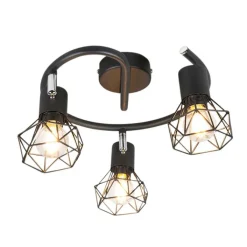 QAZQA Smarte Spots|Smarte Deckenleuchten*Intelligenter Strahler schwarz dreh- und kippbar inkl. 3 WLAN P45 - Mosh