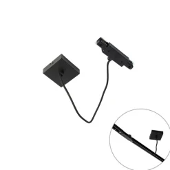 QAZQA Schlafzimmerlampen|Küchenlampen*I-Stromversorgung mit quadratischer Montageplatte für 1-phasige Schiene schwarz - Iconic