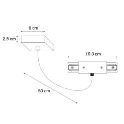 QAZQA Schlafzimmerlampen|Küchenlampen*I-Stromversorgung mit quadratischer Montageplatte für 1-phasige Schiene schwarz - Iconic