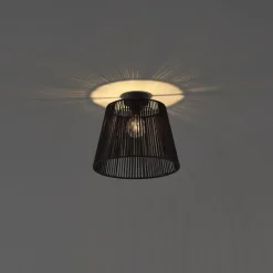 QAZQA Gartenbeleuchtung|Deckenleuchten Außen*Japandi Außen-Deckenleuchte mit schwarzem Seil IP54 - Jayla