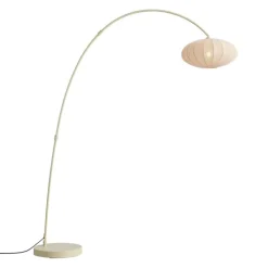 QAZQA Esszimmerlampen|Wohnzimmerlampen*Japandi Bogen Stehlampe Beige mit Schirm - Bida