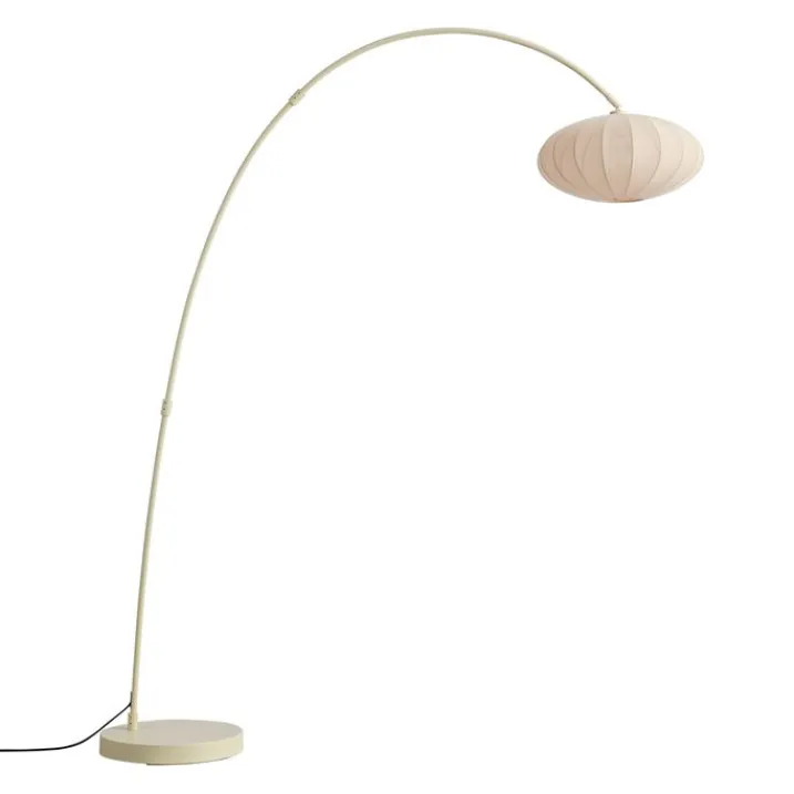 QAZQA Esszimmerlampen|Wohnzimmerlampen*Japandi Bogen Stehlampe Beige mit Schirm - Bida