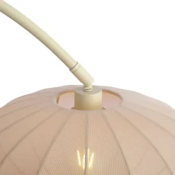 QAZQA Esszimmerlampen|Wohnzimmerlampen*Japandi Bogen Stehlampe Beige mit Schirm - Bida