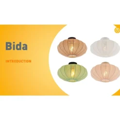 QAZQA Schlafzimmerlampen|Küchenlampen*Japandi Deckenleuchte Braun mit Stoffschirm - Bida