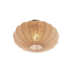 QAZQA Schlafzimmerlampen|Küchenlampen*Japandi Deckenleuchte Braun mit Stoffschirm - Bida