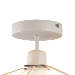 QAZQA Schlafzimmerlampen|Küchenlampen*Japandi Deckenleuchte Creme mit Leinenschirm - Aisha