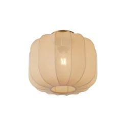 QAZQA Deckenleuchten*Japandi Deckenleuchte Gold mit beigem Schirm - Pluni