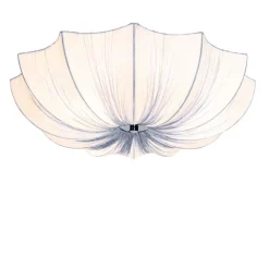 Kinder QAZQA Kinderzimmerlampen|Deckenleuchten*Japandi Deckenleuchte Grau Seide 52cm 3-flammig - Plu