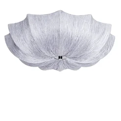 Kinder QAZQA Kinderzimmerlampen|Deckenleuchten*Japandi Deckenleuchte Grau Seide 52cm 3-flammig - Plu