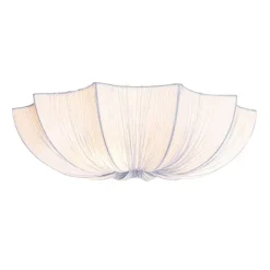 Kinder QAZQA Kinderzimmerlampen|Deckenleuchten*Japandi Deckenleuchte Grau Seide 52cm 3-flammig - Plu