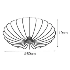 Kinder QAZQA Kinderzimmerlampen|Deckenleuchten*Japandi Deckenleuchte Grau 60cm 5-flammig - Plu