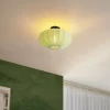 QAZQA Deckenleuchten|Wohnzimmerlampen*Japandi Deckenleuchte Grün mit Stoffschirm - Bida