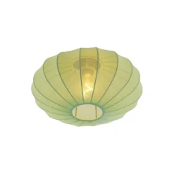 QAZQA Deckenleuchten|Wohnzimmerlampen*Japandi Deckenleuchte Grün mit Stoffschirm - Bida