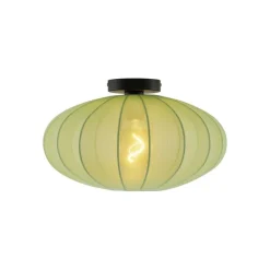 QAZQA Deckenleuchten|Wohnzimmerlampen*Japandi Deckenleuchte Grün mit Stoffschirm - Bida