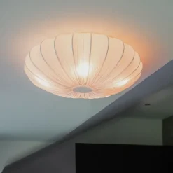 Kinder QAZQA Kinderzimmerlampen|Schlafzimmerlampen*Japandi Deckenleuchte Weiß Seide 60cm 5-flammig - Plu